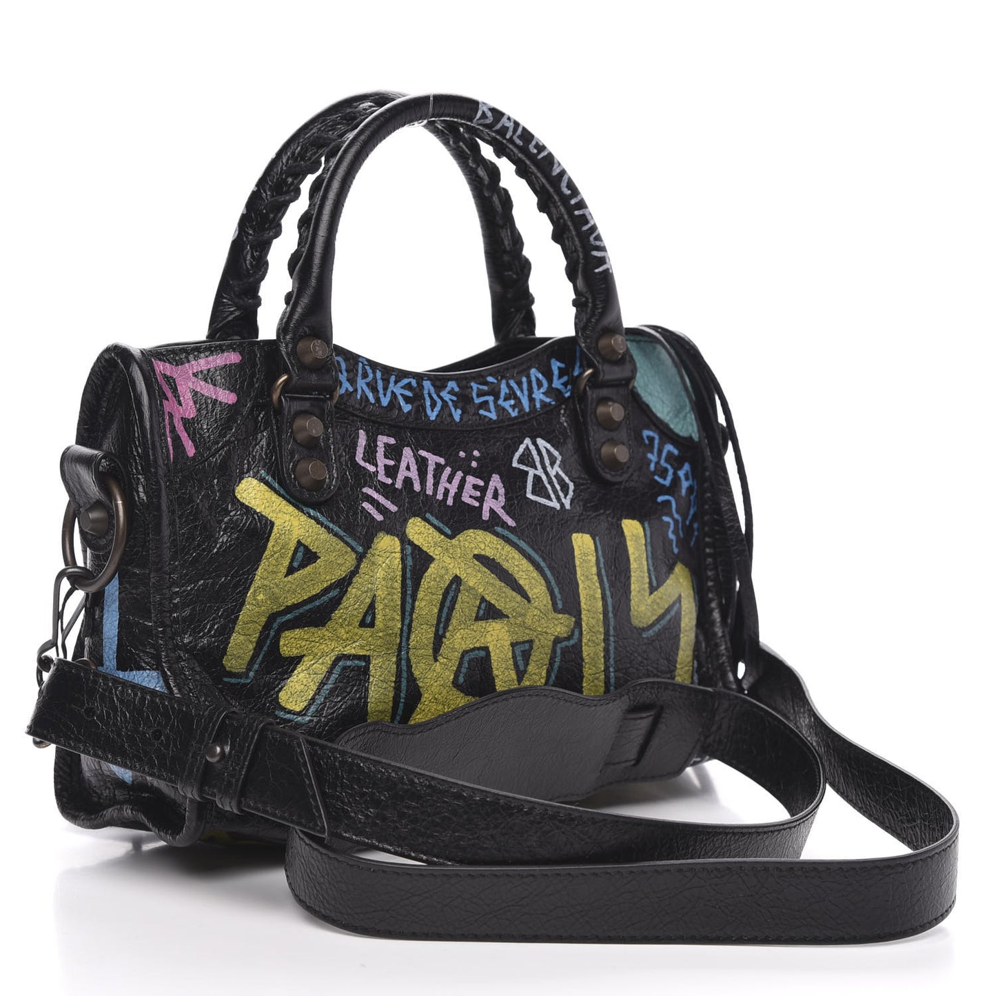 Agneau Arena Graffiti All Over Classic Hardware Mini City Black Multicolor