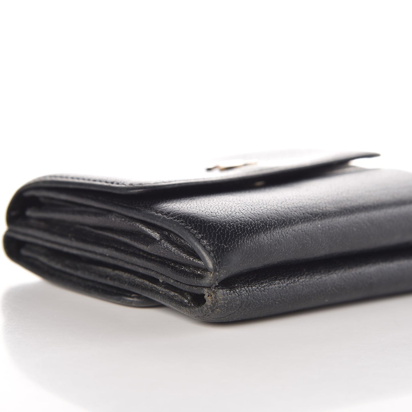 Goatskin Compact CC Wallet Black