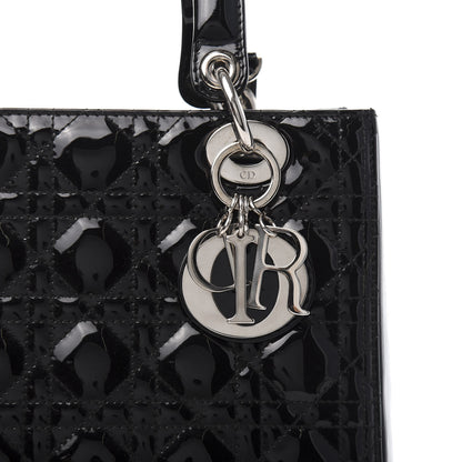 Christian Dior Patent Cannage Medium Lady Dior Black 11 of 12