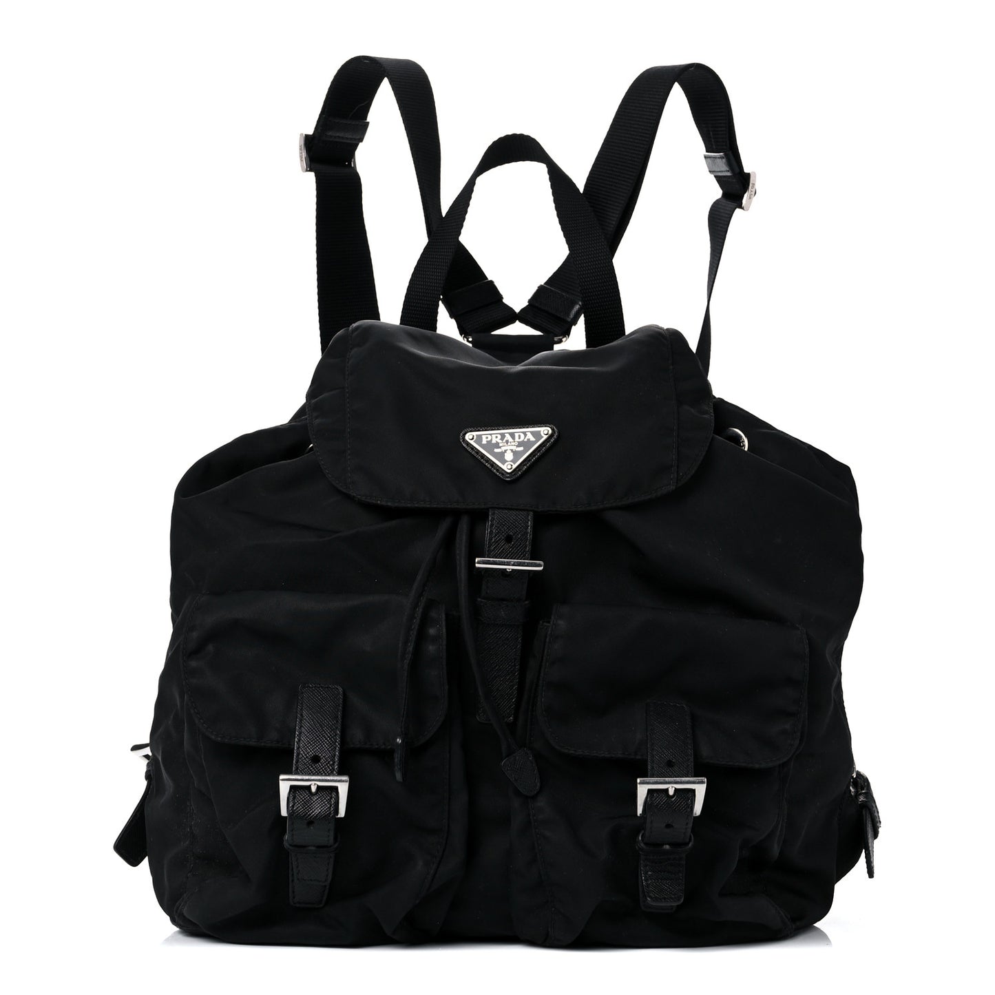 Tessuto Nylon Saffiano Medium Backpack Black