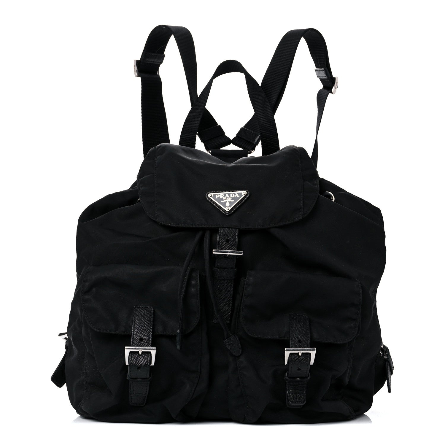 Prada Tessuto Nylon Saffiano Medium Backpack Black 1 of 24