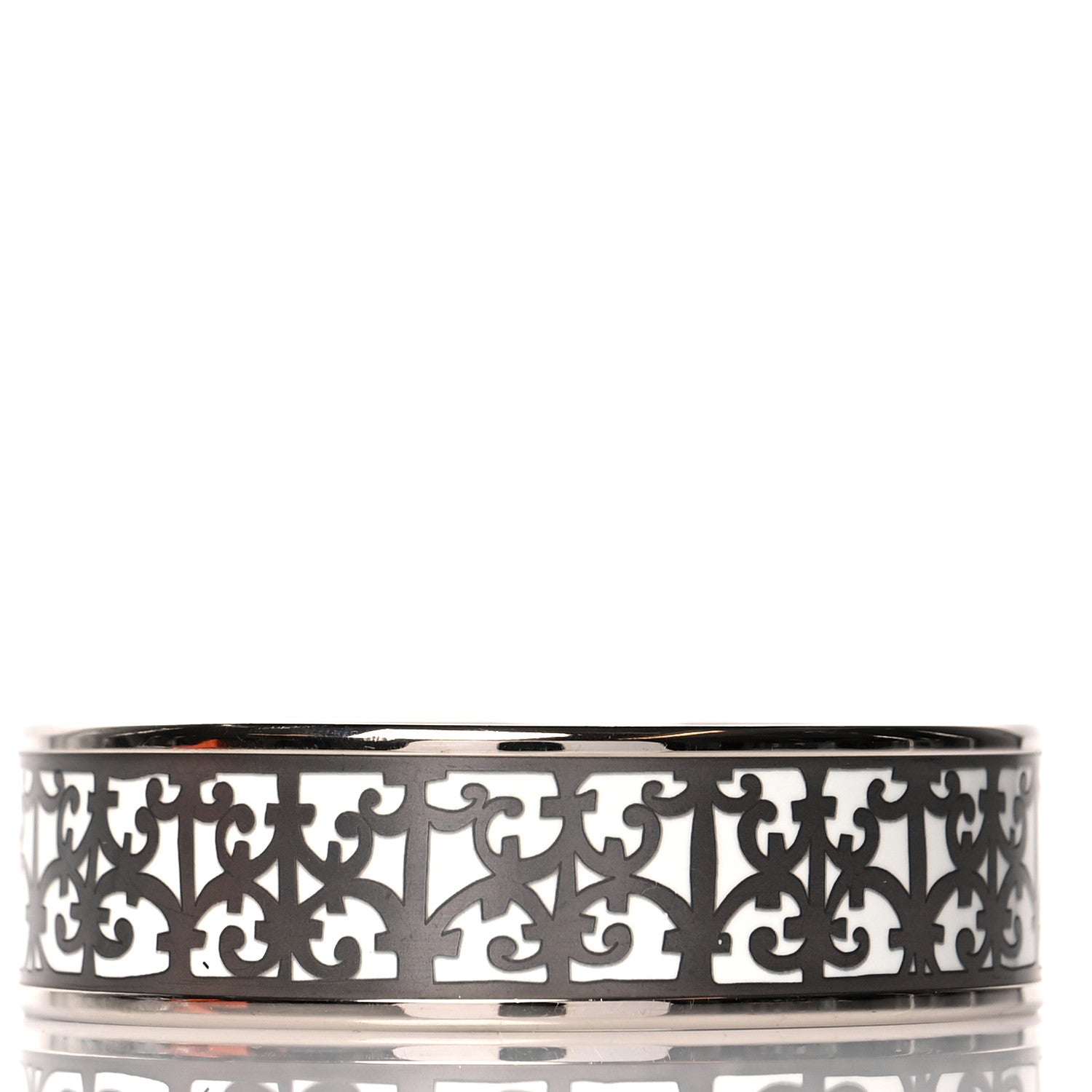Hermes Enamel Printed Wide Balcons du Guadalquivir Bracelet 65 Silver 3 of 5