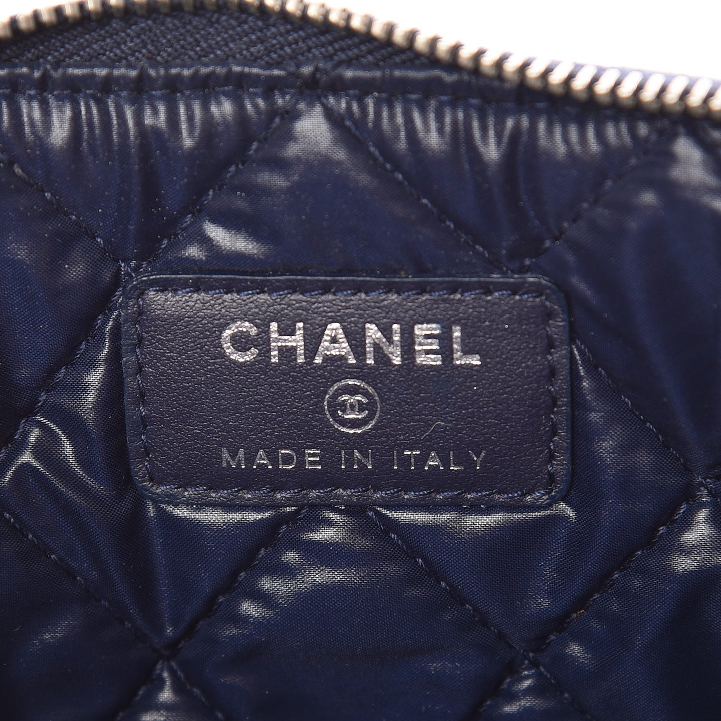 Caviar Quilted Small Pouch Navy