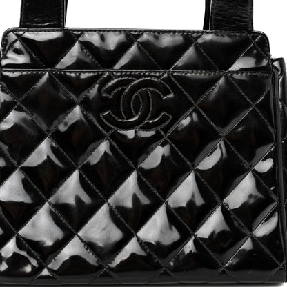 Chanel Patent Quilted Timeless CC Small Pocket Shoulder Bag Black 8 of 10