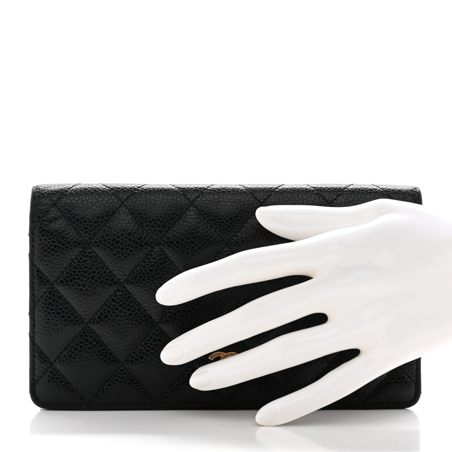Caviar Quilted Yen Wallet Black