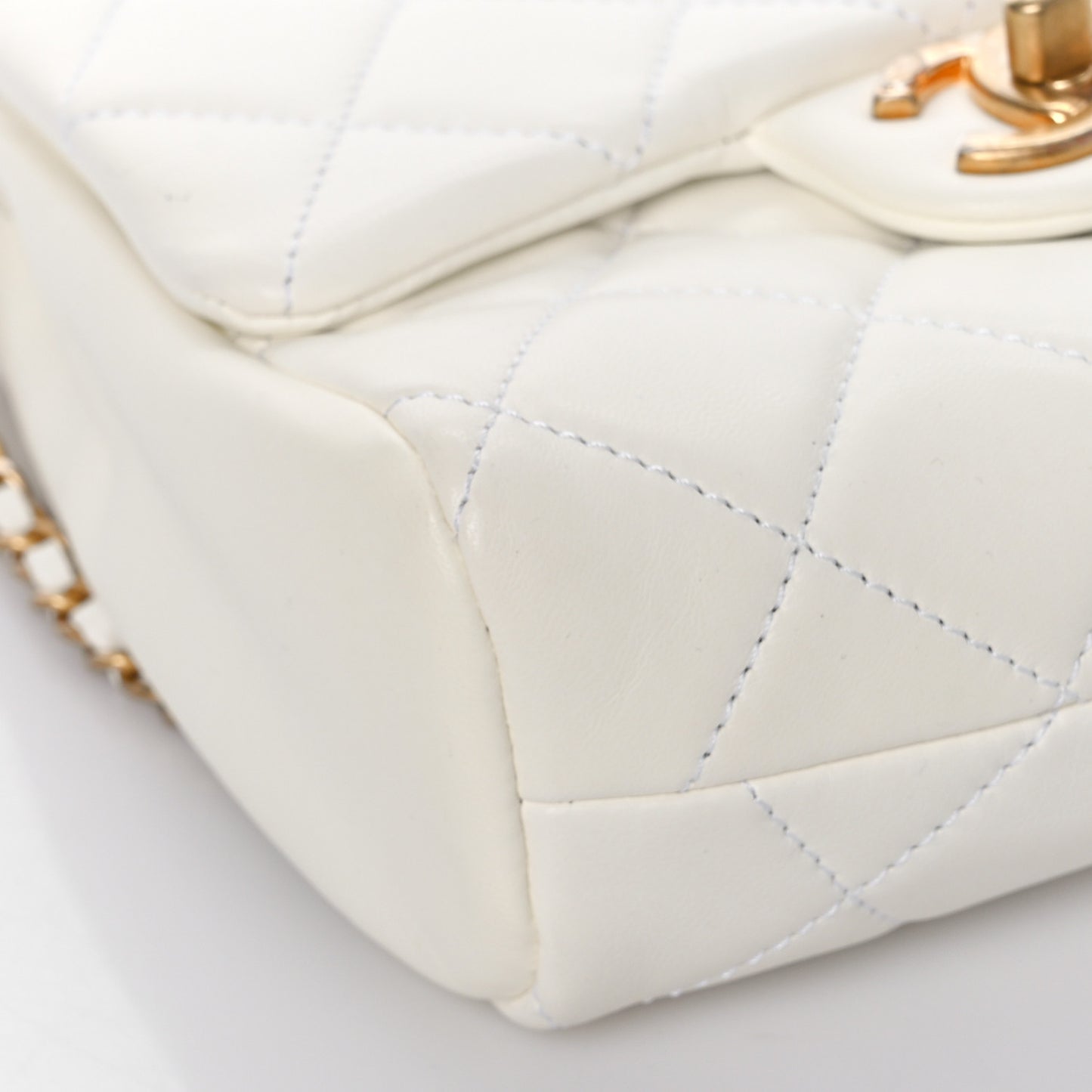 Lambskin Quilted Side-Packs White