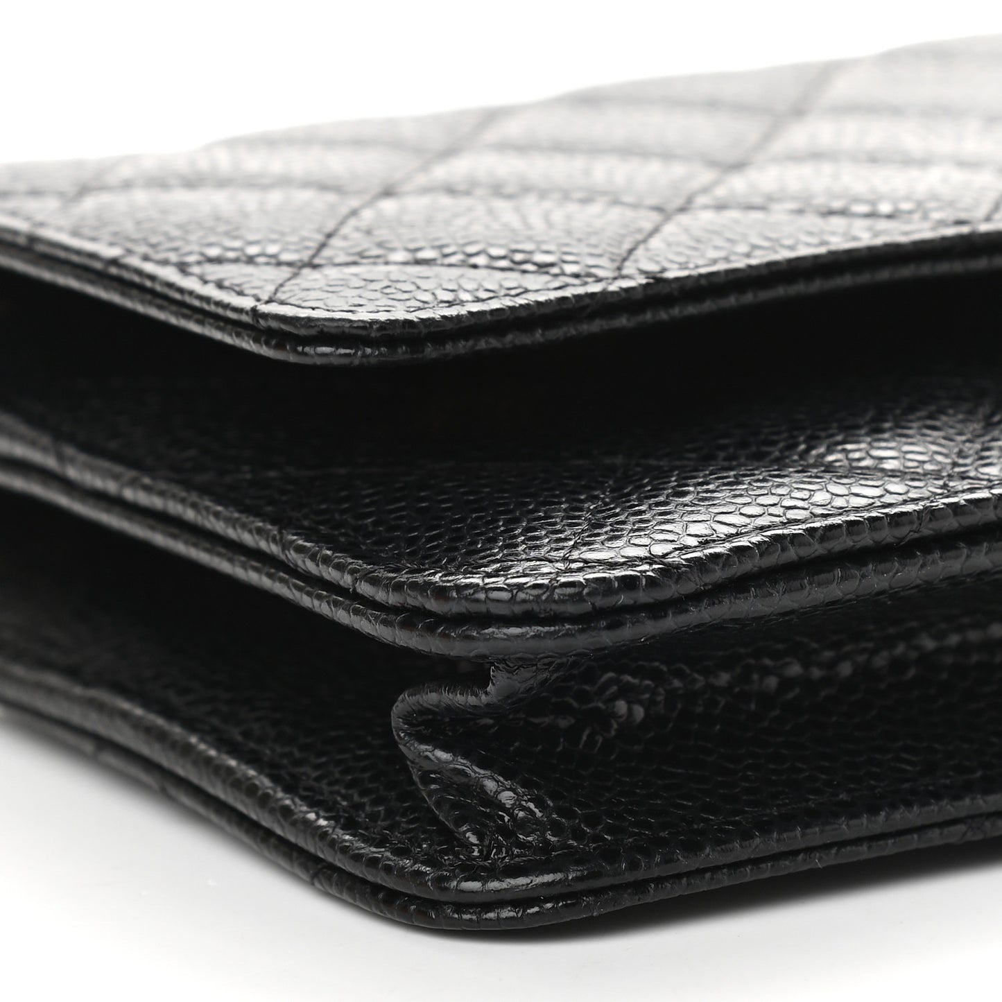 Caviar Quilted Wallet On Chain WOC Black