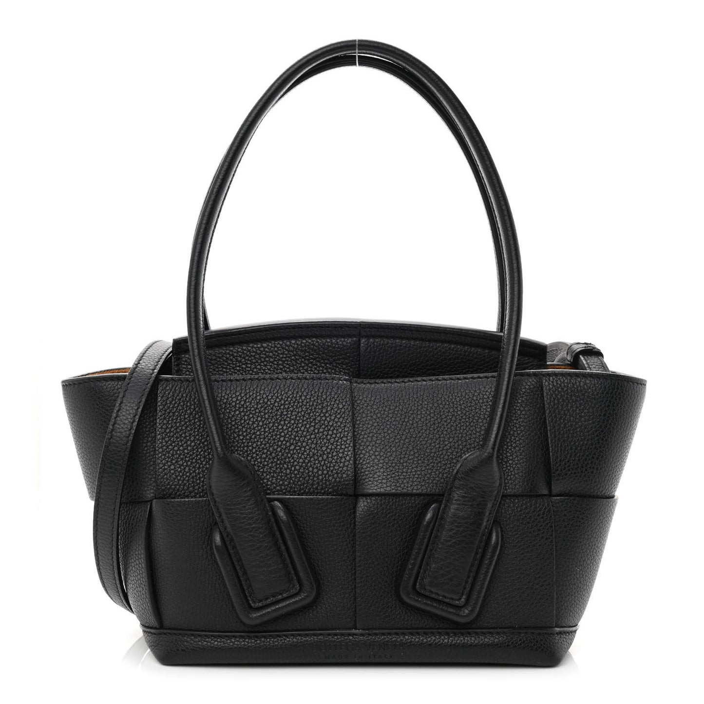 Grained Calfskin Mini Maxi Intrecciato Arco 33 Black