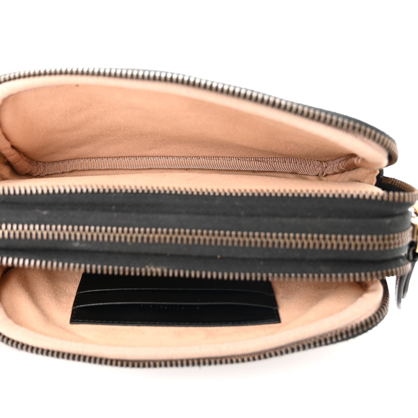 Calfskin Matelasse Mini GG Marmont Chain Crossbody Bag Black