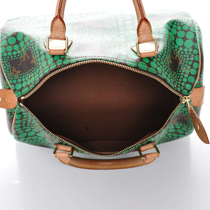 Louis Vuitton Monogram Kusama Town Speedy 30 Green 5 of 6