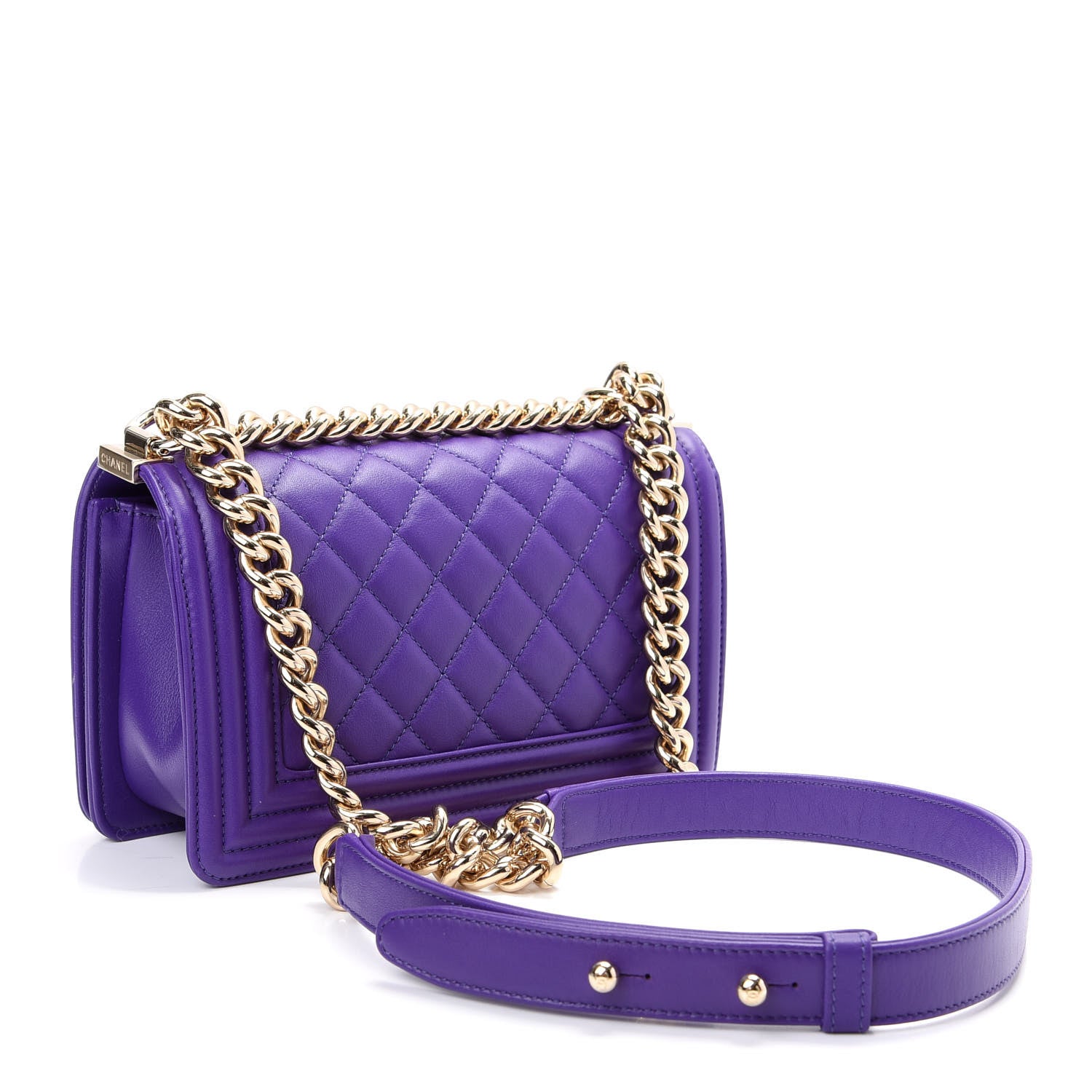 Chanel Calfskin Quilted Small Boy Flap Purple 3 of 10