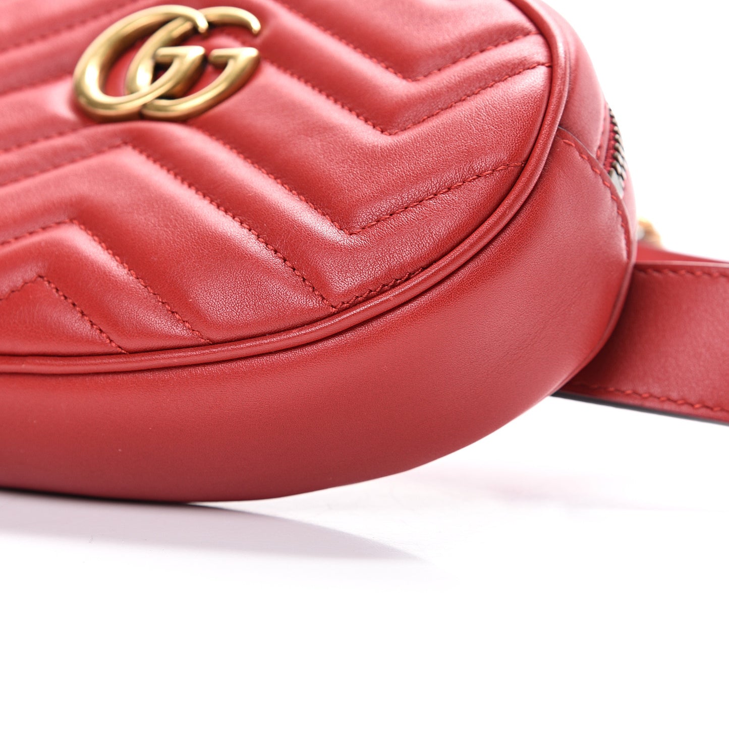 Calfskin Matelasse GG Marmont Belt Bag 75 30 Hibiscus Red