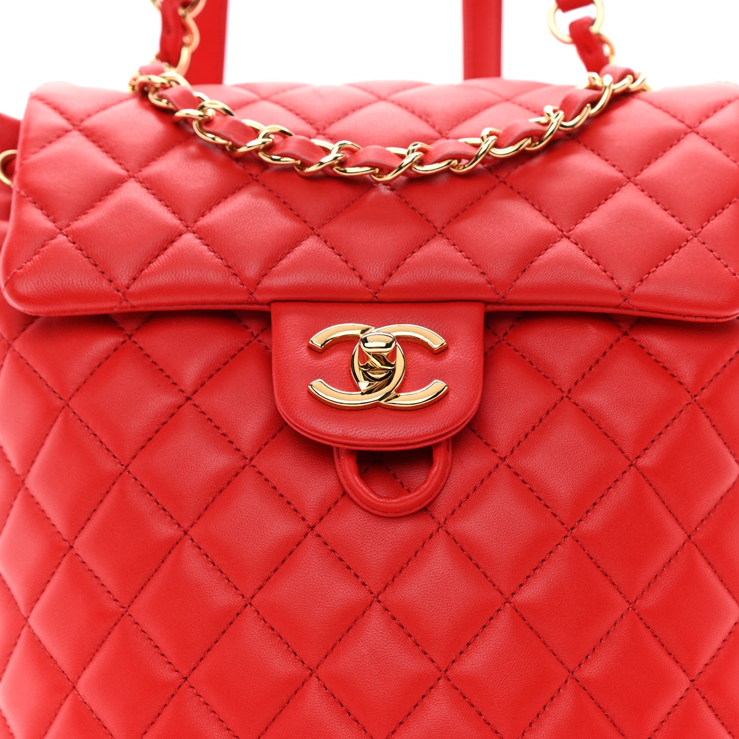 Lambskin Quilted Small Urban Spirit Backpack Red
