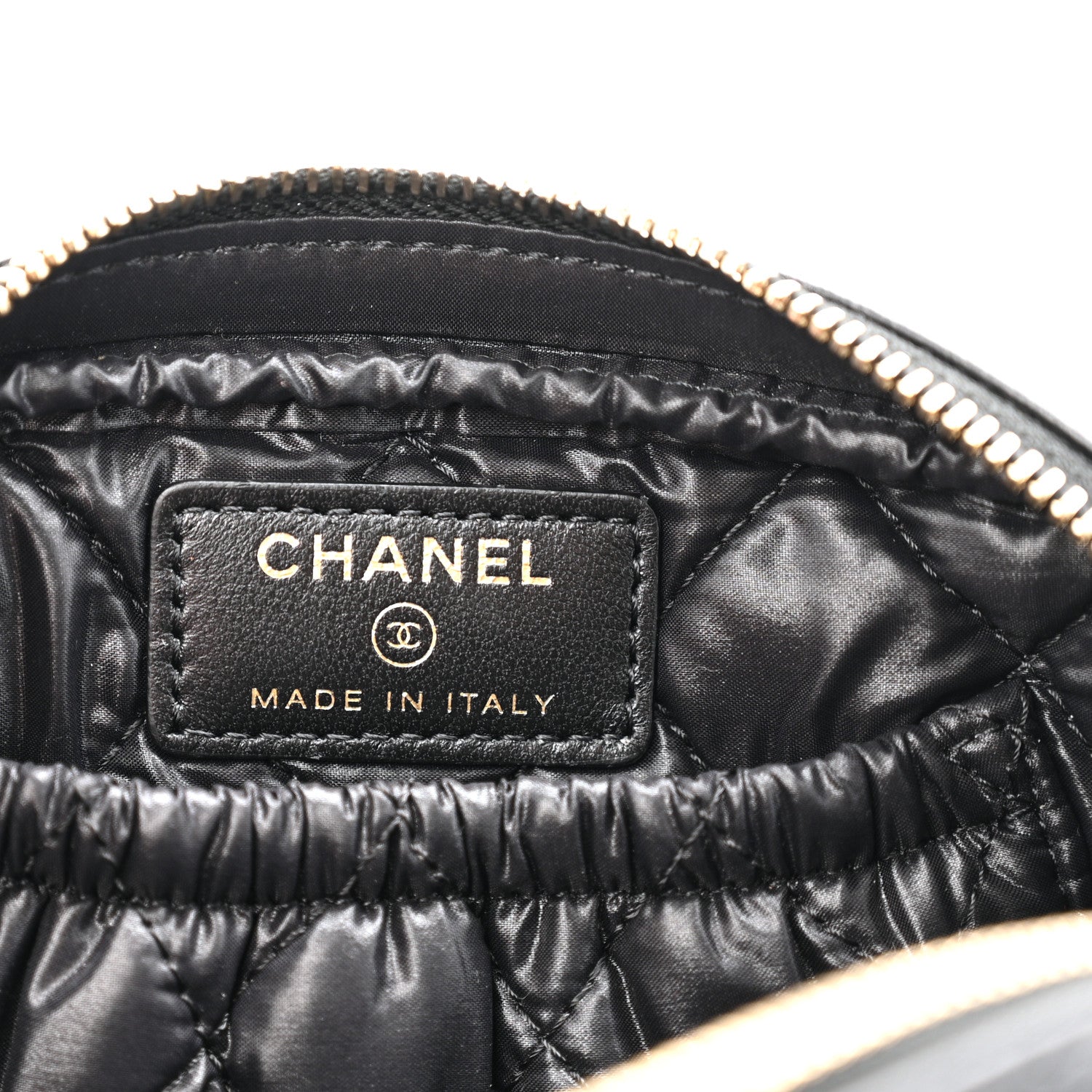 Chanel Lambskin Quilted Small Curvy Pouch Cosmetic Case Black 6 of 8