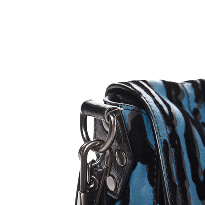 Proenza Schouler Lambskin Velvet Medium Woodgrain PS1 Satchel Teal Black 14 of 17