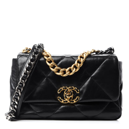 Chanel Goatskin Quilted Medium Chanel 19 Flap Black 1 of 10