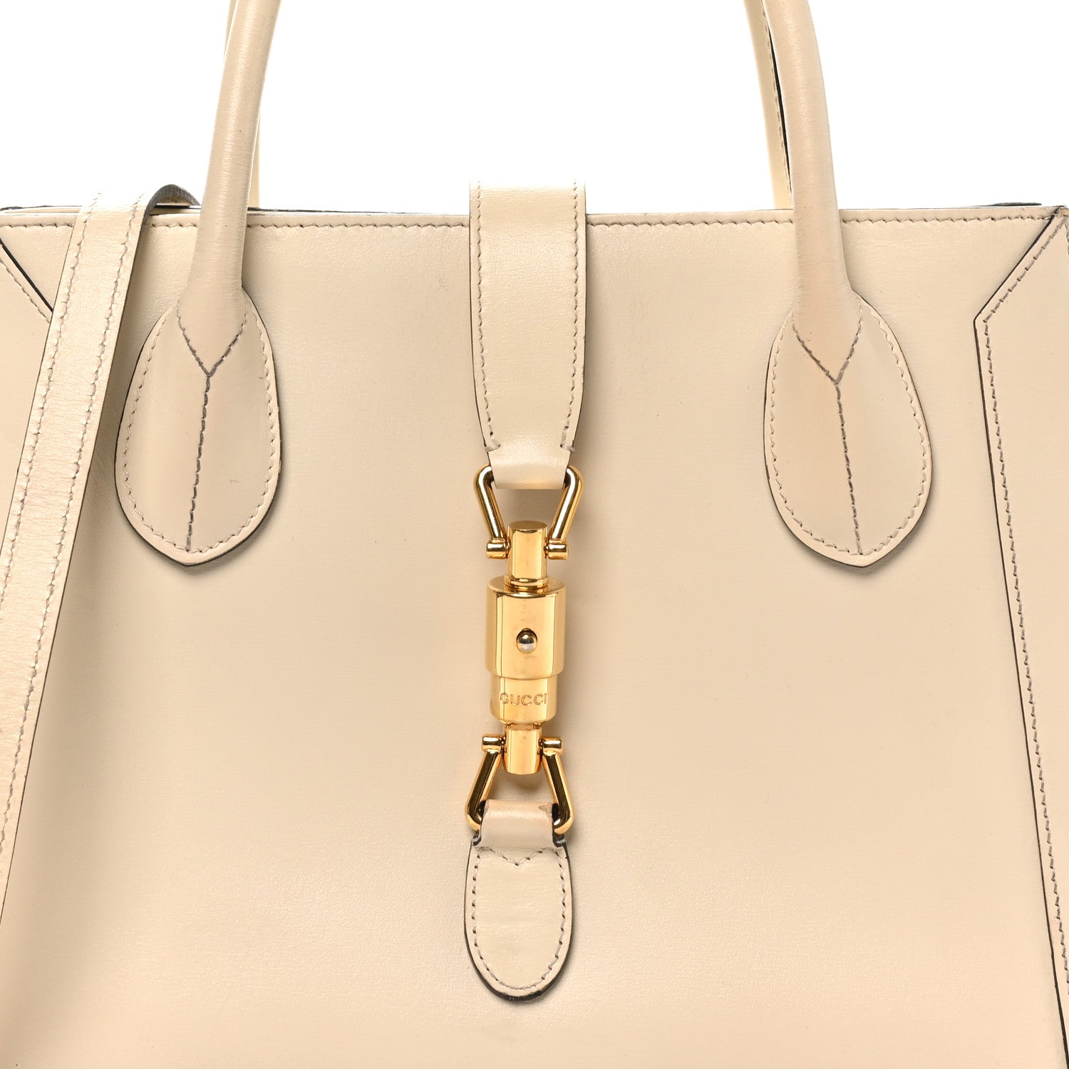 Gucci Boarded Plutone Calfskin Medium Jackie 1961 Tote Mystic White 8 of 10