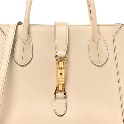 Gucci Boarded Plutone Calfskin Medium Jackie 1961 Tote Mystic White 8 of 10