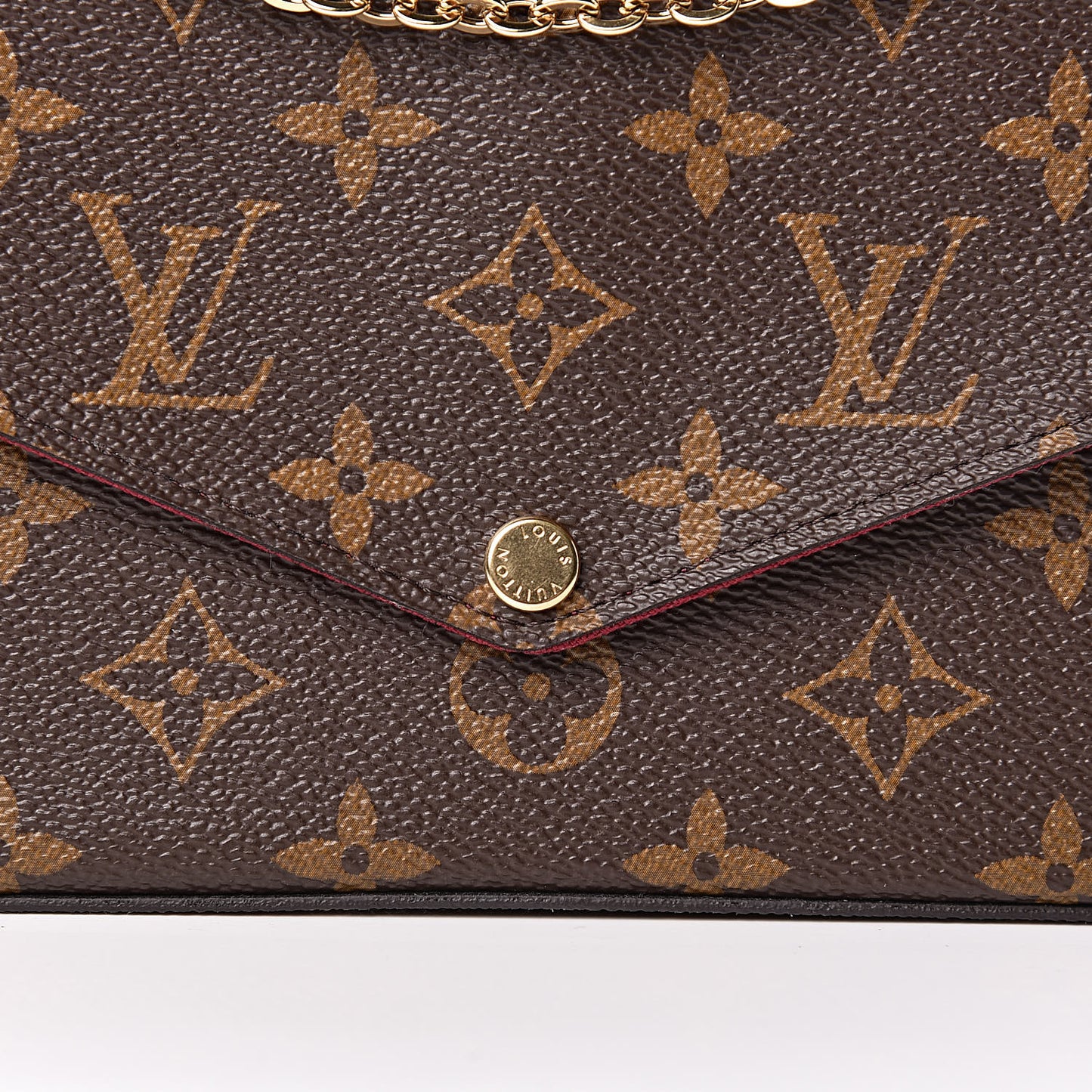 Monogram Pochette Felicie Chain Wallet Fuchsia