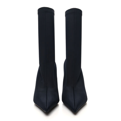 Balenciaga Matte Spandex Pointed Toe Knife 110mm Ankle Boots 38 Black 2 of 6