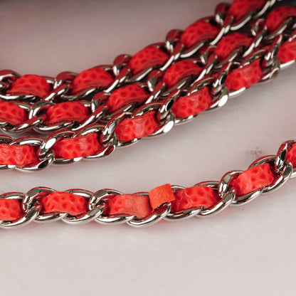 Chanel Caviar Half Moon Wallet On Chain WOC Red 9 of 9