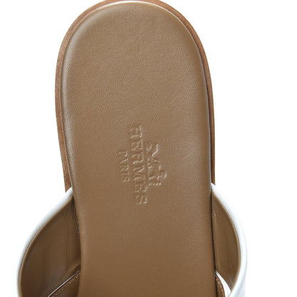 Hermes Calfskin Claire Sandals 37.5 White 5 of 7