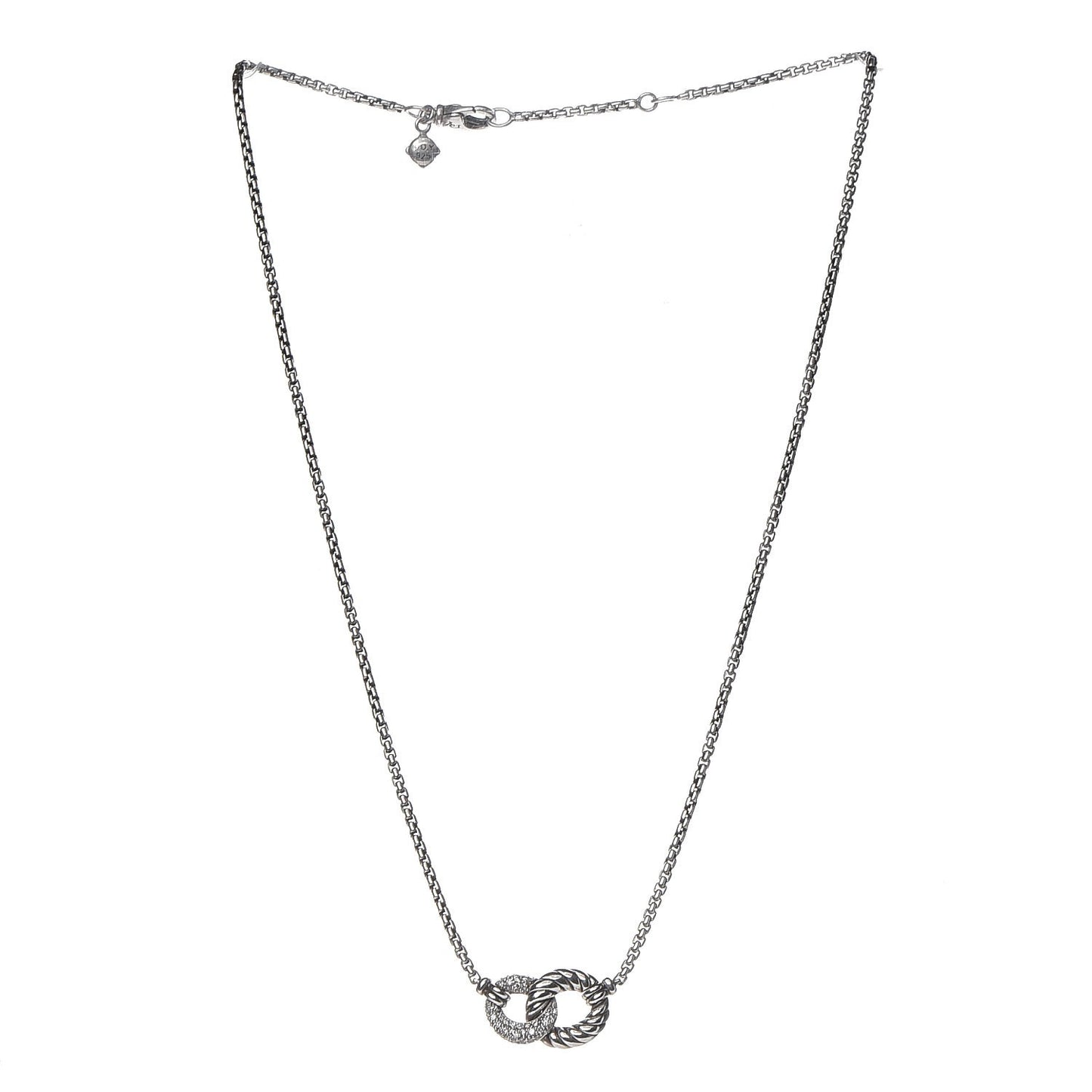 Sterling Silver Diamond Belmont Pendant Necklace