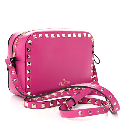 Valentino Garavani Calfskin Rockstud Camera Crossbody Bag Deep Fuxia 3 of 10
