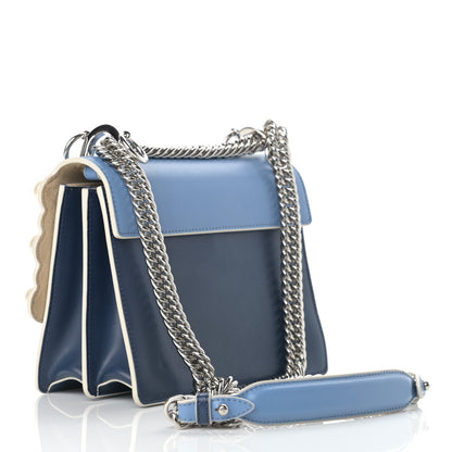 Fendi Vitello Liberty Pearl Scalloped Small Kan I Shoulder Bag Nebula Blu Scuro 3 of 13