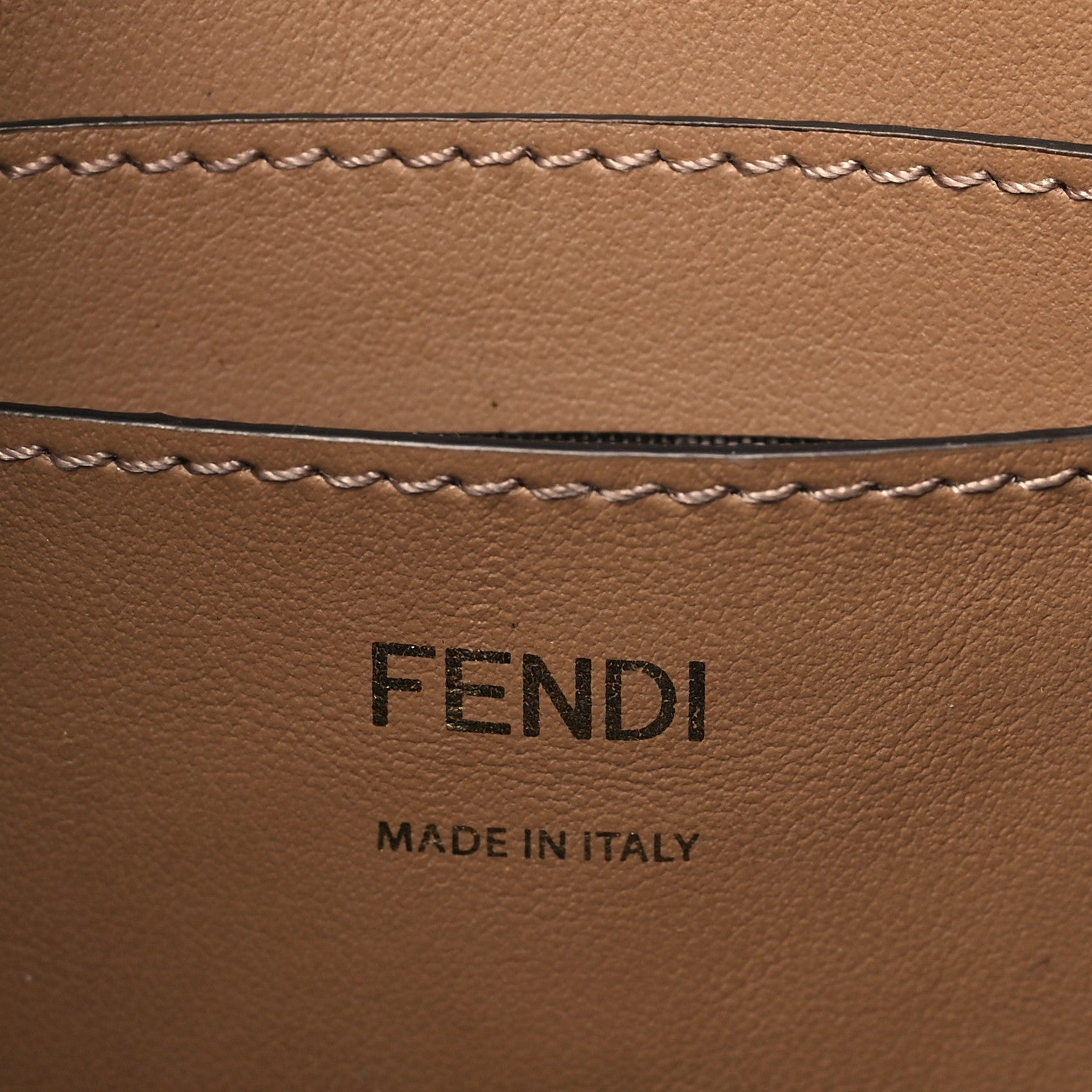 Fendi Fabric Jacquard Vitello Grace FF 1974 Baguette Pouch Tobacco Moro Sand 6 of 12