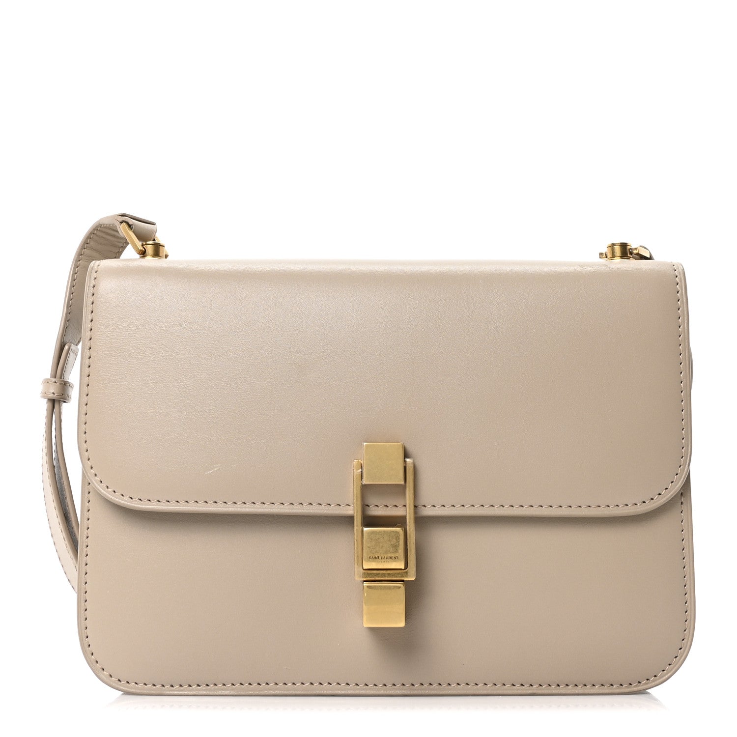Saint Laurent Smooth Calfskin Le Carre Satchel Dark Beige 1 of 9