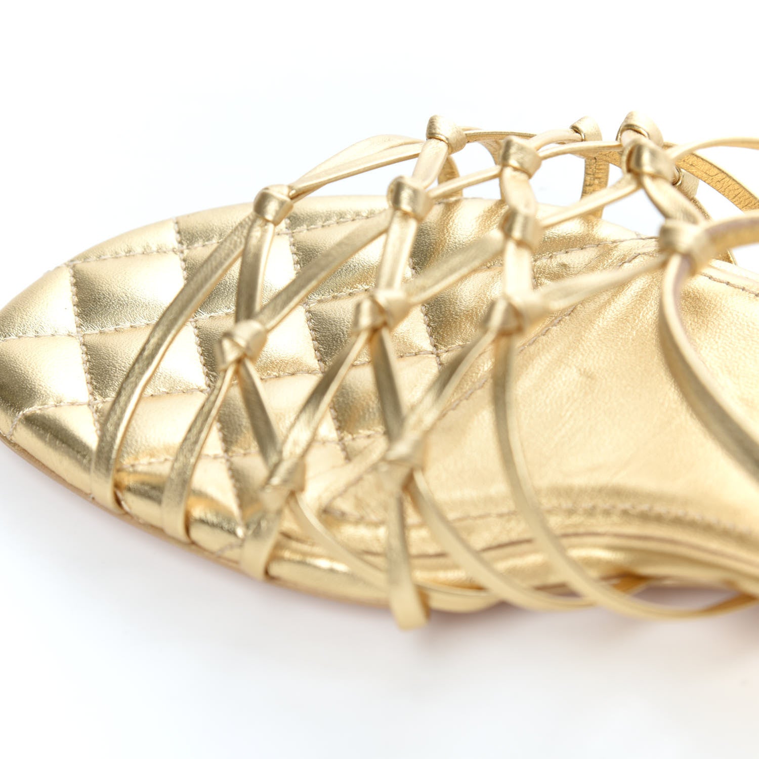 Chanel Laminated Lambskin CC Sandals 39.5 Gold 16 of 30