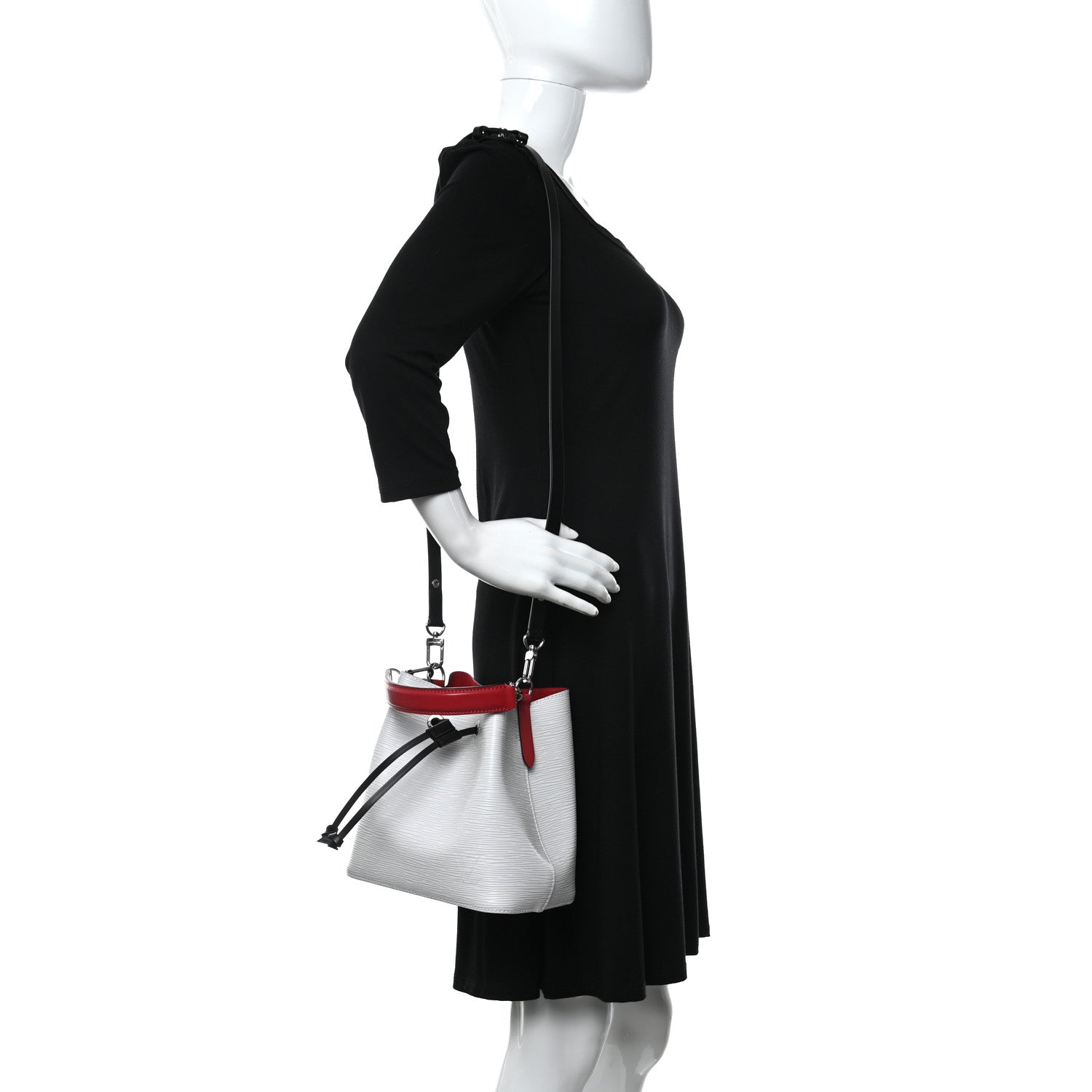 Louis Vuitton Epi Neonoe BB Black White Scarlet 2 of 10