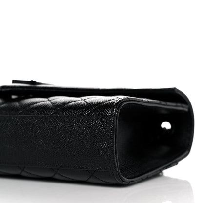 Saint Laurent Grain De Poudre Textured Mixed Matelasse Triquilt Small Monogram Satchel Black 7 of 7