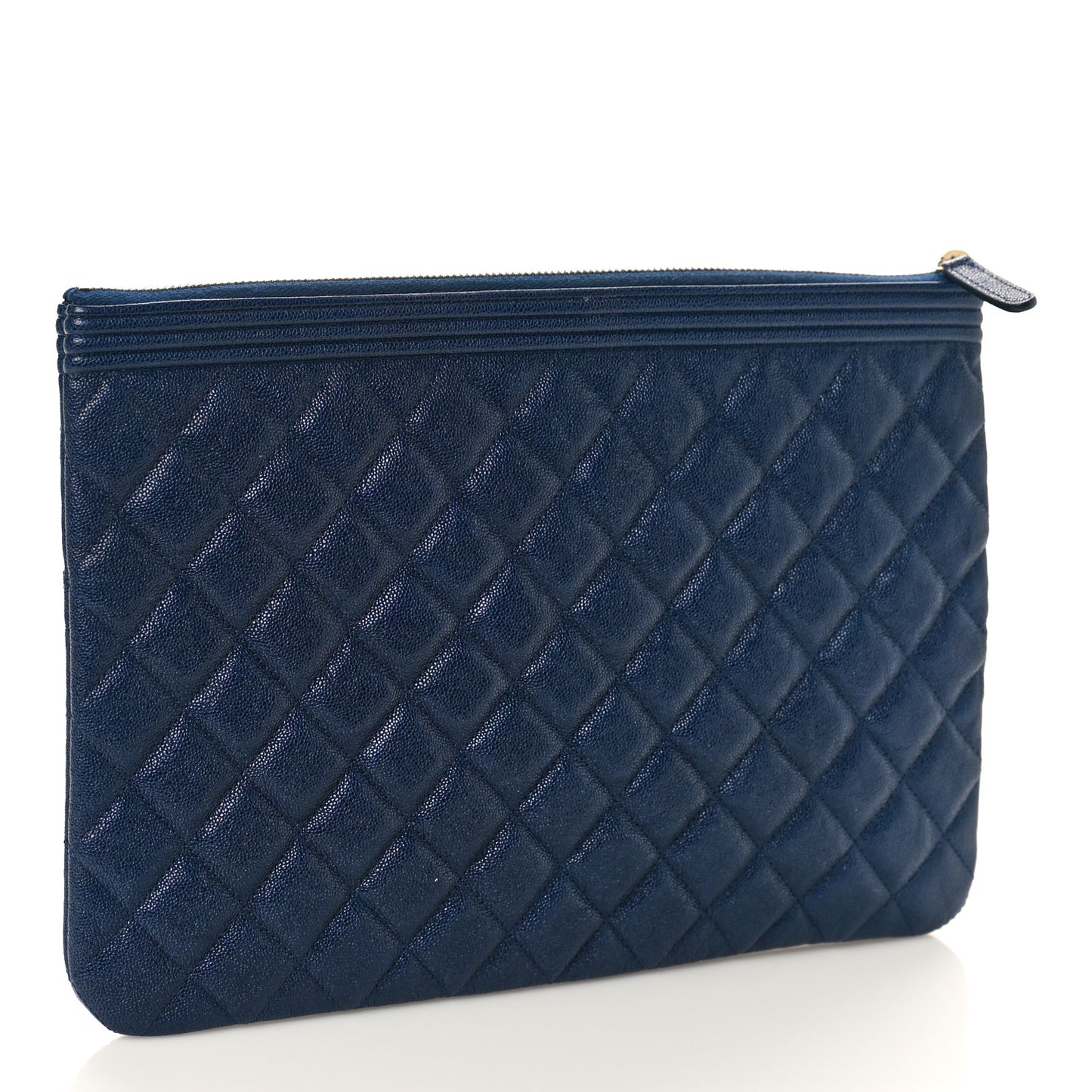 Caviar Quilted Medium Boy Cosmetic Case Navy