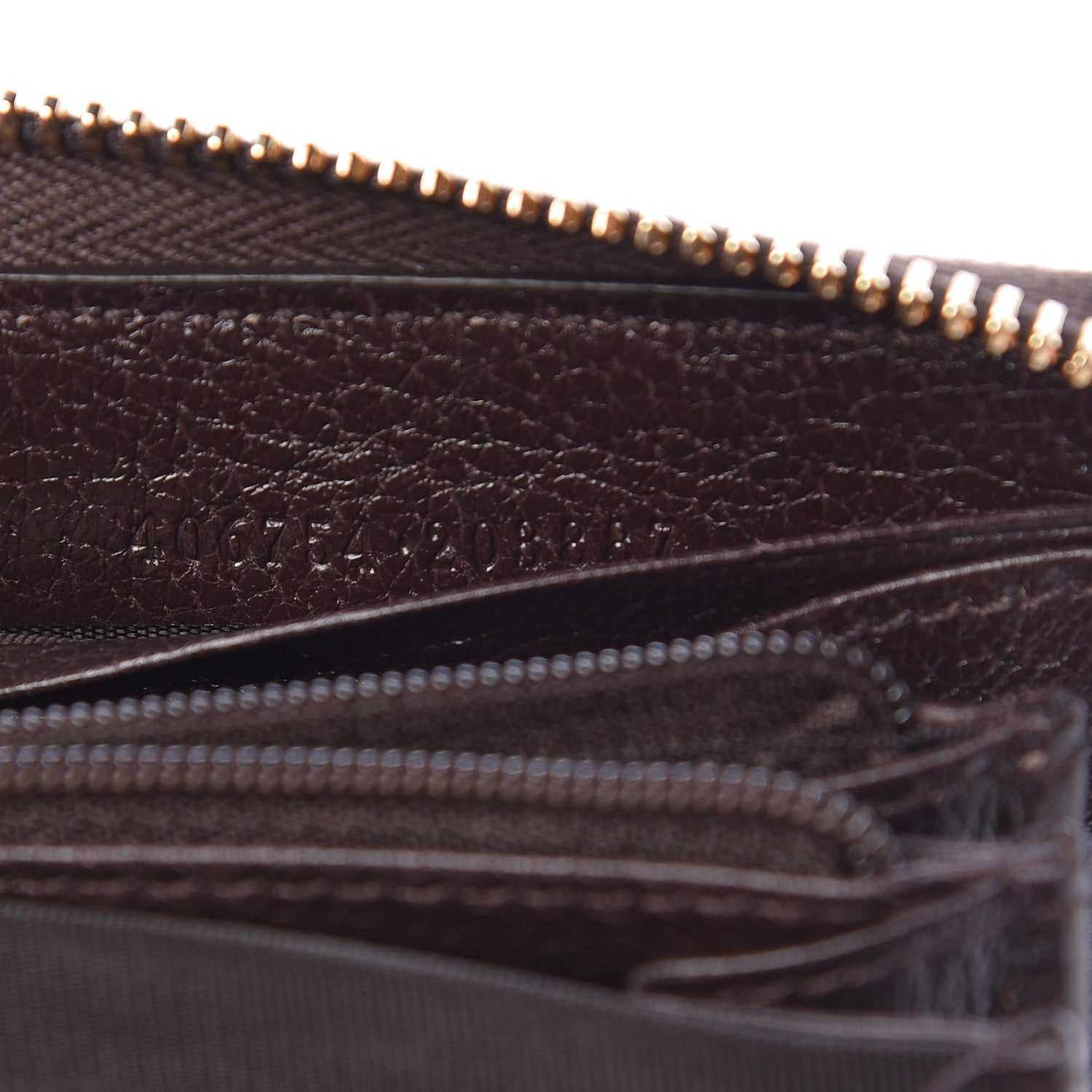 Gucci Monogram Web Rania Bee Star Zip Around Wallet Dark Brown 6 of 7