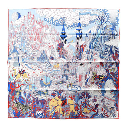 Hermes Silk Cosmographia Universalis Scarf 90 Ciel White Rouge 1 of 6