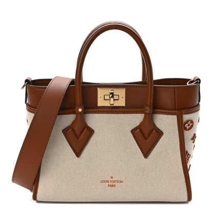 Louis Vuitton Canvas Calfskin Monogram On My Side PM Caramel Tan 1 of 8