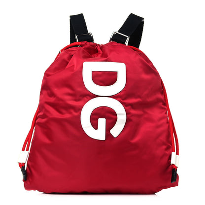Dolce & Gabbana Nylon DG Drawstring Backpack Red White 1 of 10