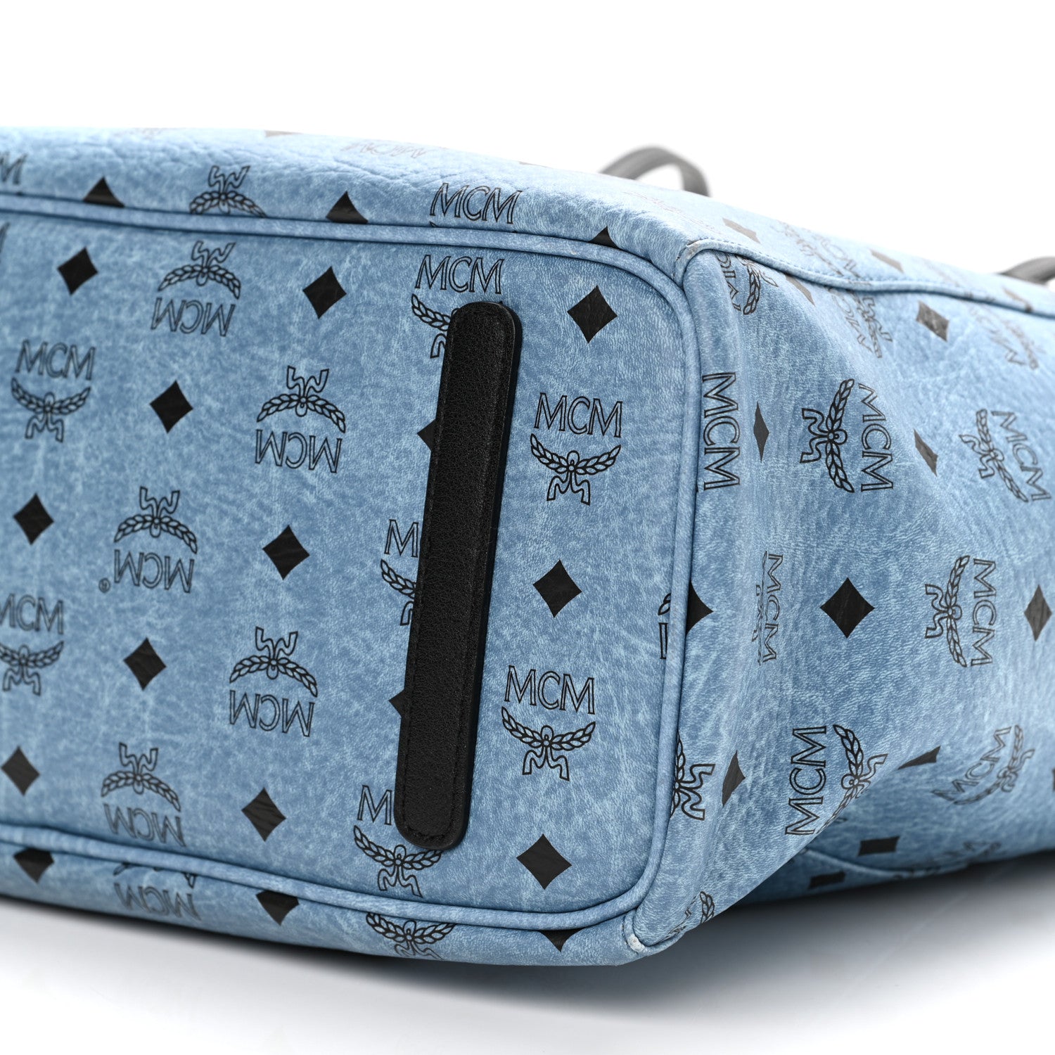 MCM Visetos Medium Project Reversible Shopper Tote Munich Blue 16 of 17