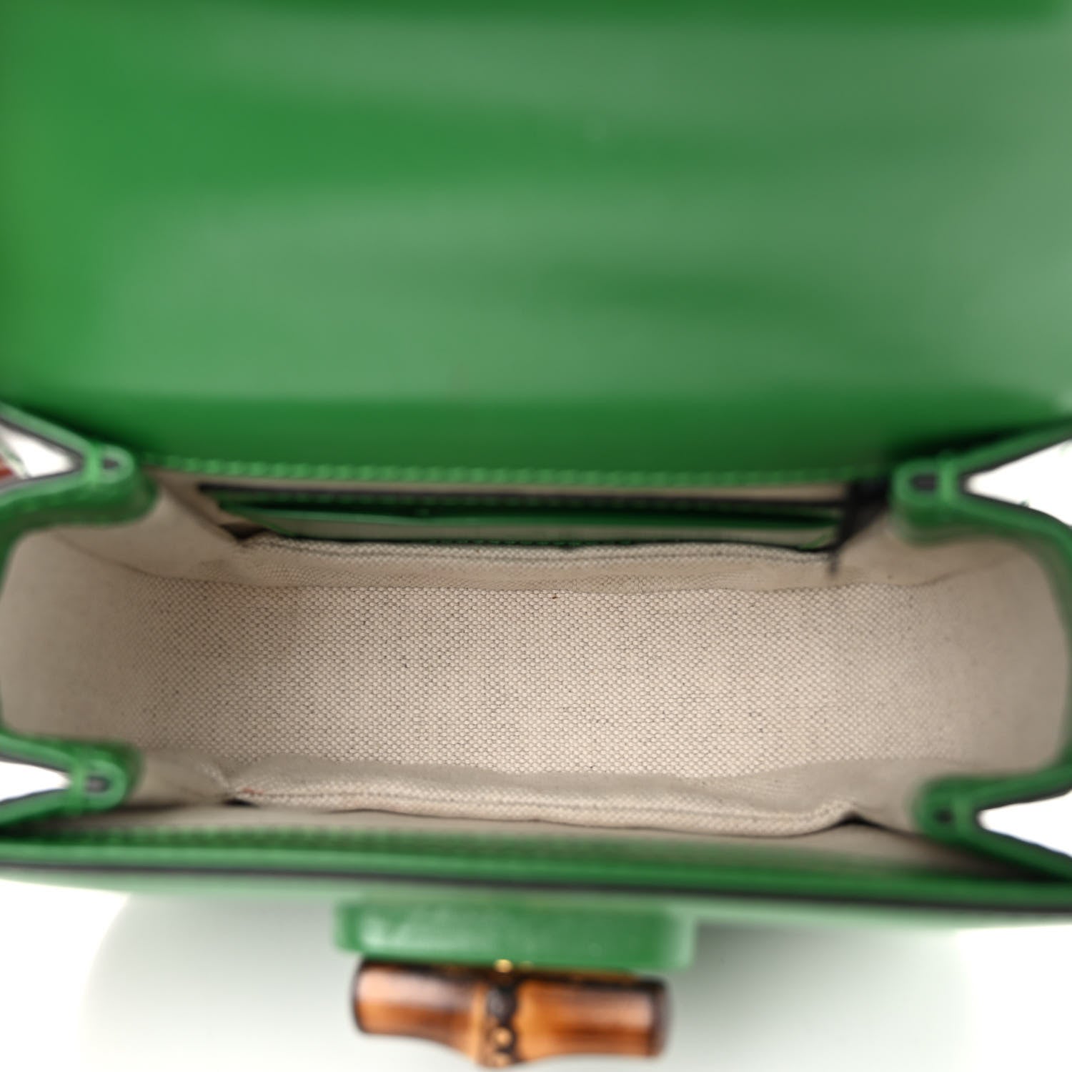 Gucci Boarded Dyana Lux Calfskin Mini Bamboo 1947 Top Handle Bag Spring Green 5 of 10
