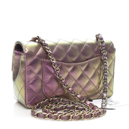 Chanel Iridescent Lambskin Quilted Mini Rectangular Flap Purple 3 of 10