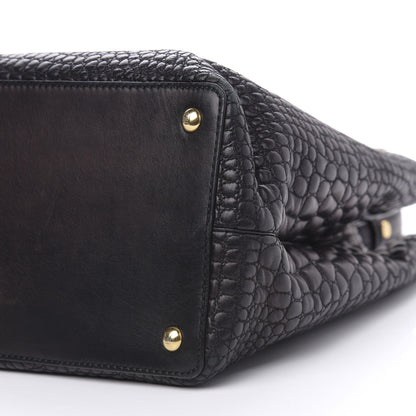 Fendi Nappa Crocodile Trapuntata Medium 2Jours Tote Black 10 of 16