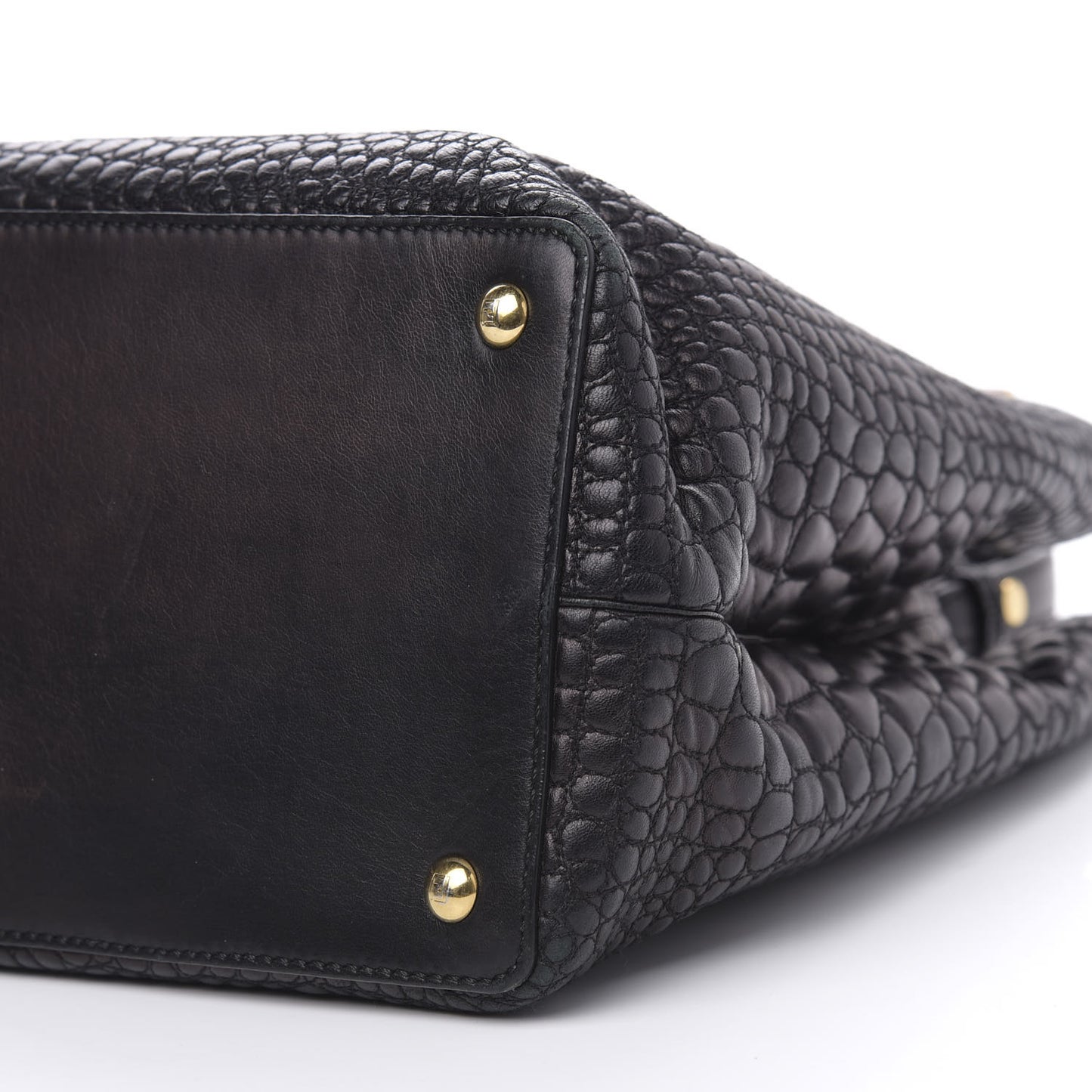 Nappa Crocodile Trapuntata Medium 2Jours Tote Black