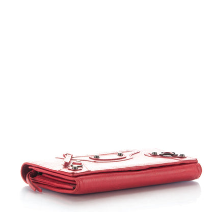 Balenciaga Agneau Classic Hardware Money Wallet Rouge Coquelicot 4 of 7