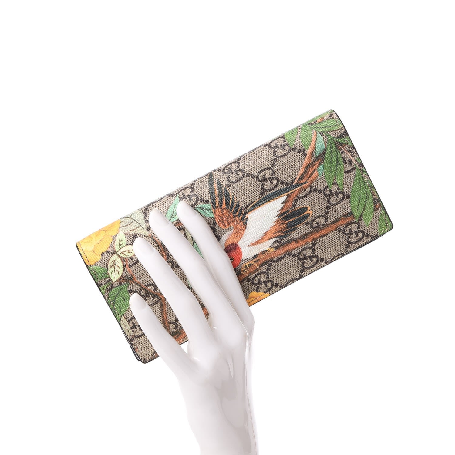 Gucci GG Supreme Monogram Tian Long Wallet Beige Multicolor New Acero 2 of 9