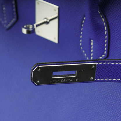 Hermes Epsom Birkin 35 Bleu Electrique Mykonos 8 of 24