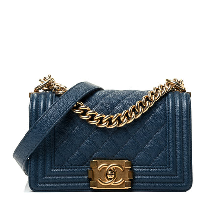 Chanel Caviar Quilted Small Boy Flap Blue 1 of 4