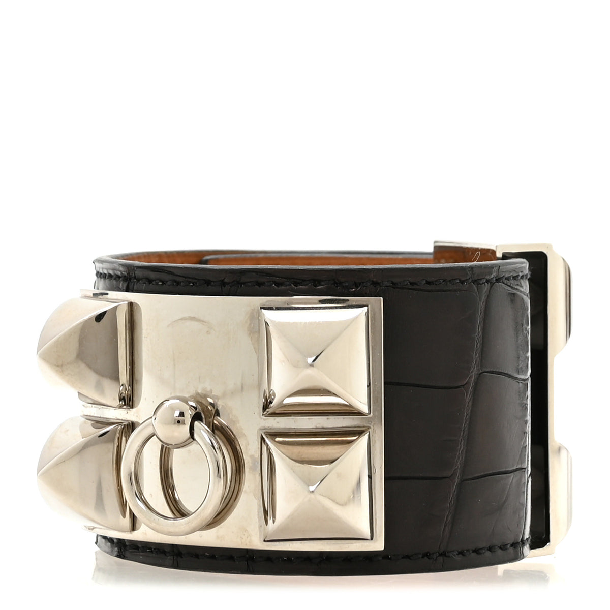 Matte Alligator Collier De Chien CDC Bracelet S Black