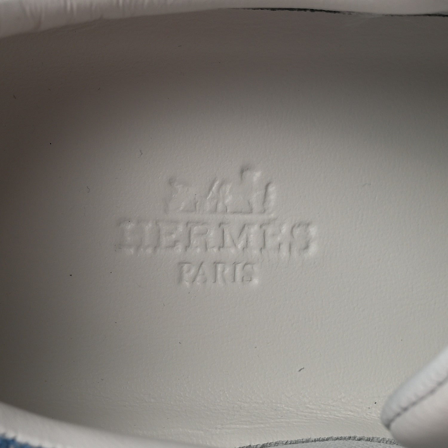 Hermes Denim Calfskin Bouncing Sneakers 37.5 Bleu Clair White 8 of 9